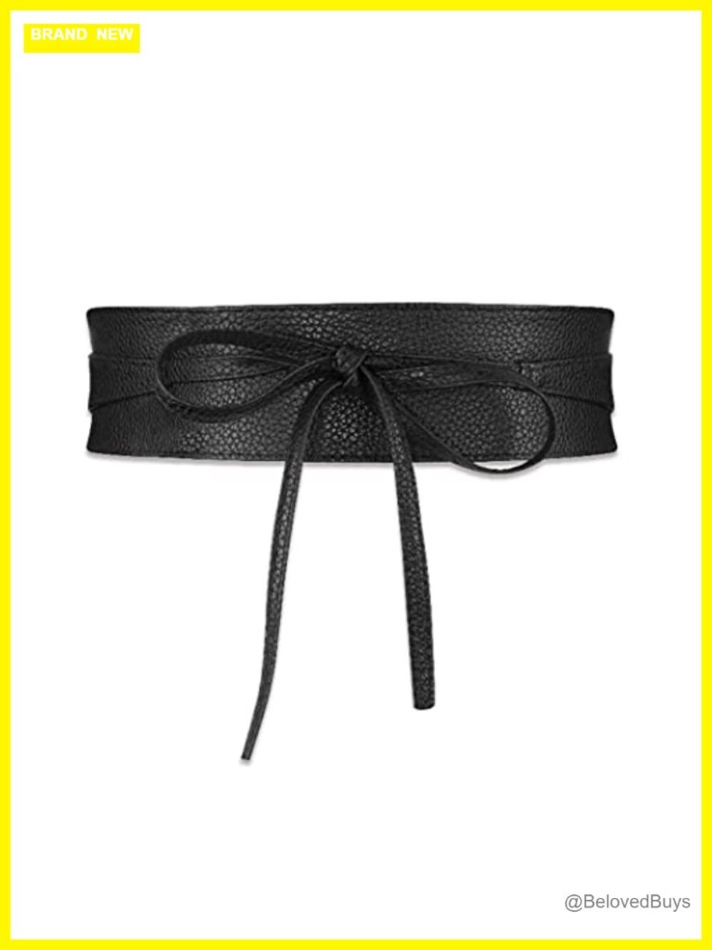PU Leather Corset Waist Belt Retro Waspie Cinch Wide Tie Wrap Obi Style